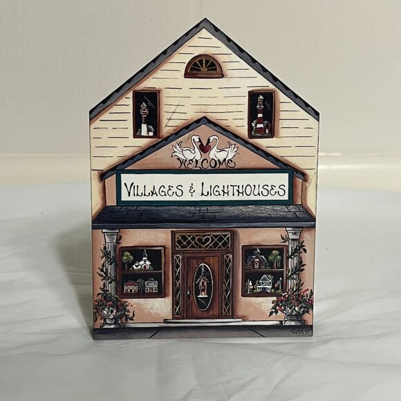 Brandywine Woodcrafts Villages & Lighthouses Wooden Shelf Sitter Welcome - Picture 1 of 3